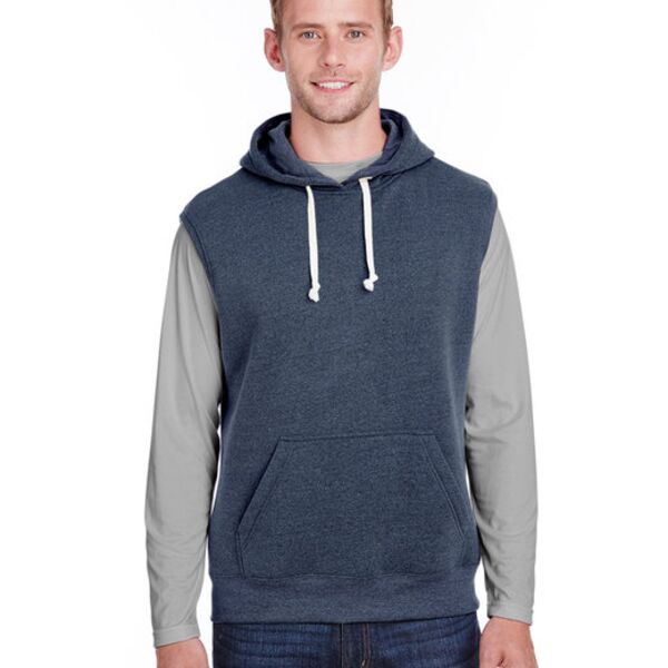 J. America Adult Triblend Fleece Sleeveless Hooded Sweatshirt JA8877 Adult Triblend Fleece Sleeveless Hooded Sweatshirt Thumbnail