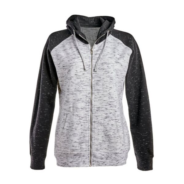 J. America Ladies' Mélange Fleece Two-Tone Full-Zip Hooded Sweatshirt JA8679 Ladies' Mélange Fleece Two-Tone Full-Zip Hooded Sweatshirt Thumbnail