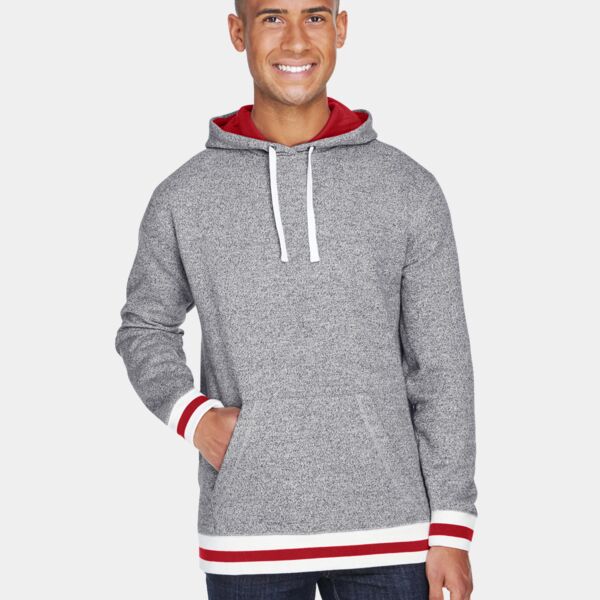 J. America Adult Peppered Fleece Lapover Hooded Sweatshirt JA8701 Adult Peppered Fleece Lapover Hooded Sweatshirt Thumbnail