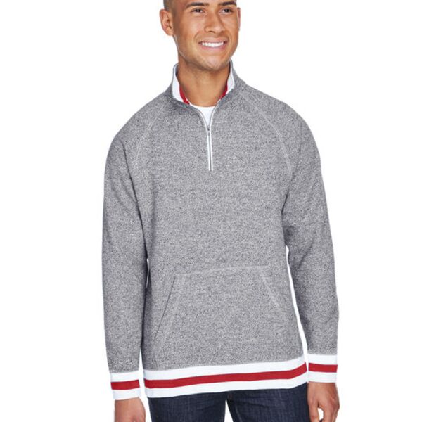 J. America Adult Peppered Fleece Quarter-Zip JA8703 Adult Peppered Fleece Quarter-Zip Thumbnail