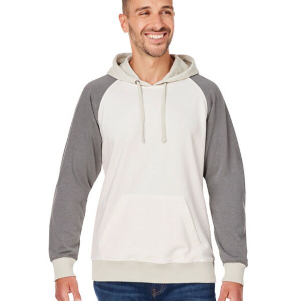 J. America Unisex Vintage Tricolor Hooded Sweatshirt 8886JA Unisex Vintage Tricolor Hooded Sweatshirt Thumbnail