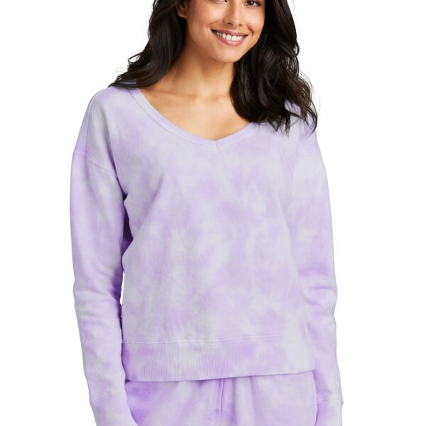 Port & Company Cloud Tie Dye V Neck Sweatshirt LPC140V Cloud Tie Dye V Neck Sweatshirt Thumbnail