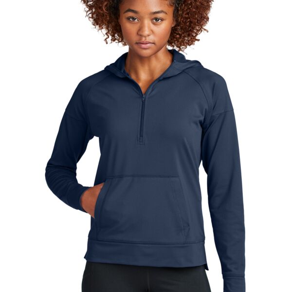 Sport Tek Women's Sport Wick ® Stretch 1/2 Zip Hoodie LST856 Women's Sport Wick ® Stretch 1/2 Zip Hoodie Thumbnail