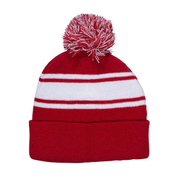 Prime Line Knit Beanie With Pom Pom AP115 Knit Beanie With Pom Pom Thumbnail