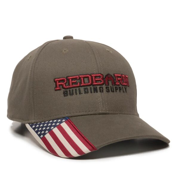 Outdoor Cap Brushed Twill W/Flag Visor Insert USA-300 Brushed Twill W/Flag Visor Insert Thumbnail