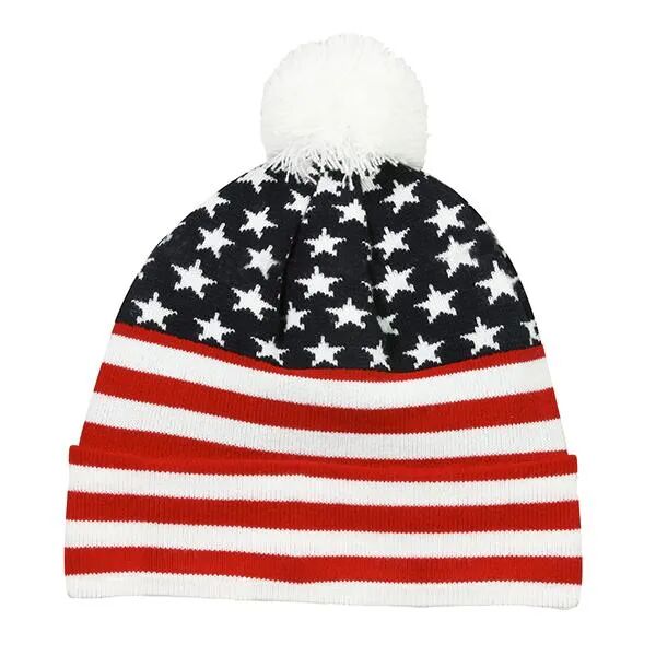 Outdoor Cap Americana Watch Cap W/Pom KNF-USA Americana Watch Cap W/Pom Thumbnail