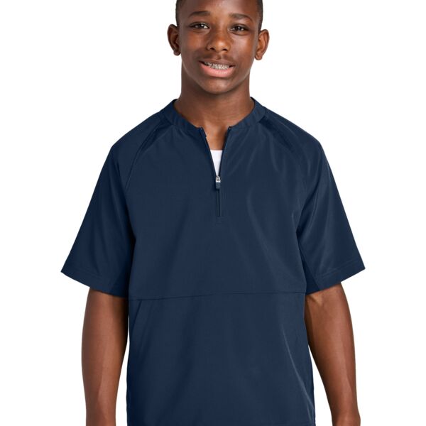 Sport Tek Youth Repeat 1/2 Zip Short Sleeve Jacket YJST489 Youth Repeat 1/2 Zip Short Sleeve Jacket Thumbnail