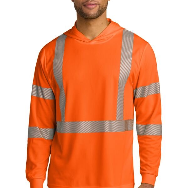 CornerStone Ansi 107 Class 3 Long Sleeve Segmented Tape Hooded Tee CS208 Ansi 107 Class 3 Long Sleeve Segmented Tape Hooded Tee Thumbnail