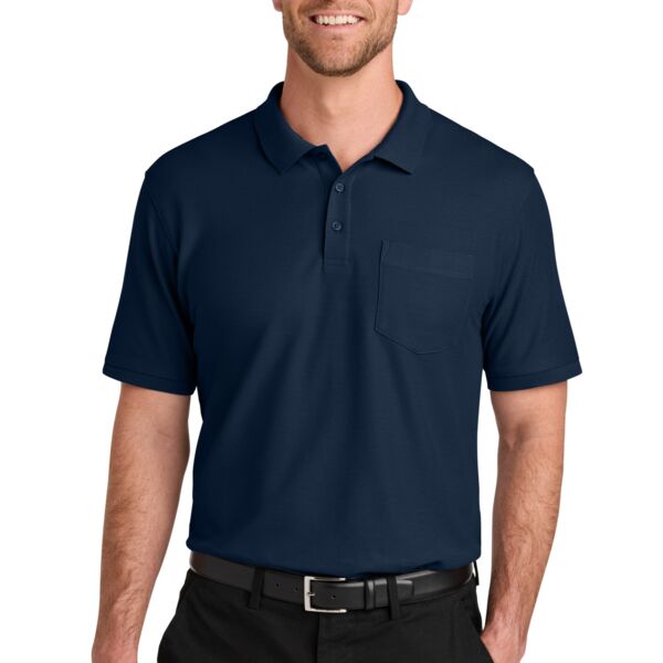 Port Authority Tall Wearever Signature Pique Pocket Polo TLK200P Tall Wearever Signature Pique Pocket Polo Thumbnail