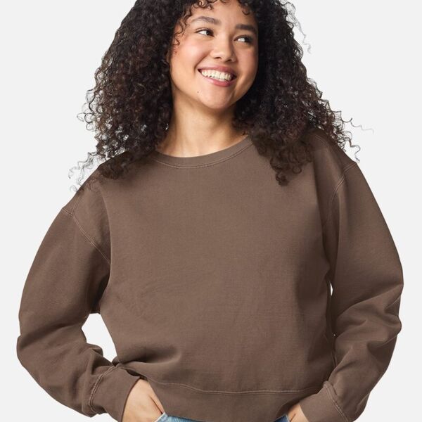 Comfort Colors Women's Garment-Dyed Mid-Length Crewneck Sweatshirt 1566L Women's Garment-Dyed Mid-Length Crewneck Sweatshirt Thumbnail