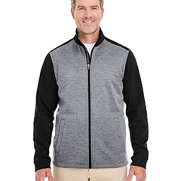 Devon & Jones Men's Newbury Colorblock Mélange Fleece Full-Zip DG796 Men's Newbury Colorblock Mélange Fleece Full-Zip Thumbnail