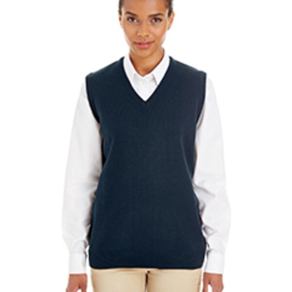 Harriton Ladies' Pilblocâ„¢ V-Neck Sweater Vest M415W Ladies' Pilblocâ„¢ V-Neck Sweater Vest Thumbnail