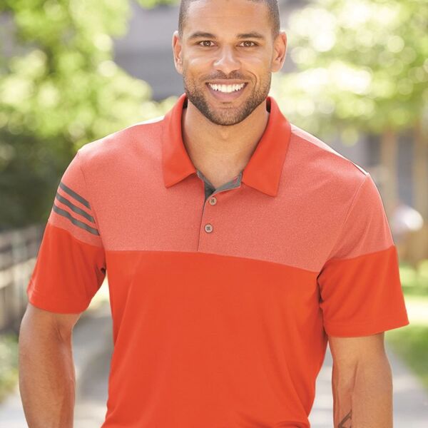 Adidas Men's Heathered 3-Stripes Colorblocked Polo A213 Men's Heathered 3-Stripes Colorblocked Polo Thumbnail