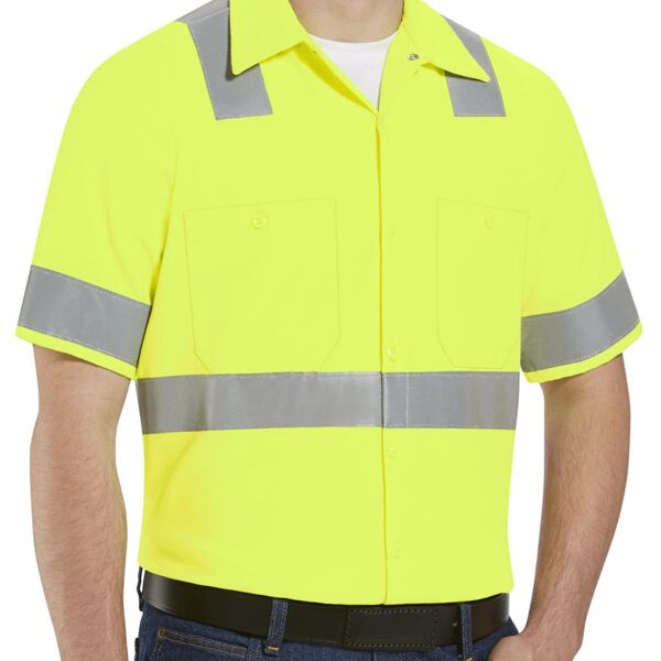 Red Kap Men's Tall High Visibility Safety Short Sleeve Work Shirt SS24HVT Men's Tall High Visibility Safety Short Sleeve Work Shirt Thumbnail