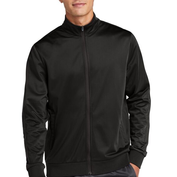 Sport Tek Tricot Sleeve Stripe Track Jacket JST94 Tricot Sleeve Stripe Track Jacket Thumbnail