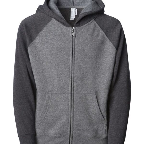 Independent Trading Co. Toddler Lightweight Special Blend Raglan Zip Hood PRM10TSBZ Toddler Lightweight Special Blend Raglan Zip Hood Thumbnail