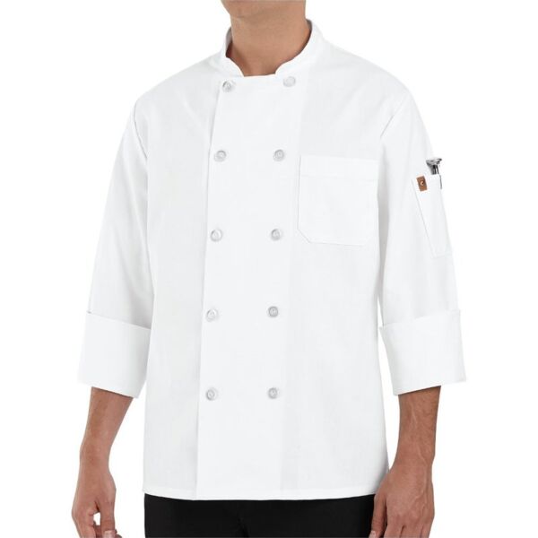 Chef Designs 100% Polyester Ten Pearl Button Chef Coat 0423 100% Polyester Ten Pearl Button Chef Coat Thumbnail