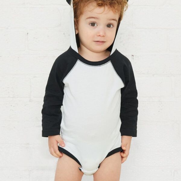 Infant Fine Jersey Character Hooded Long Sleeve Bodysuit with Ears Thumbnail