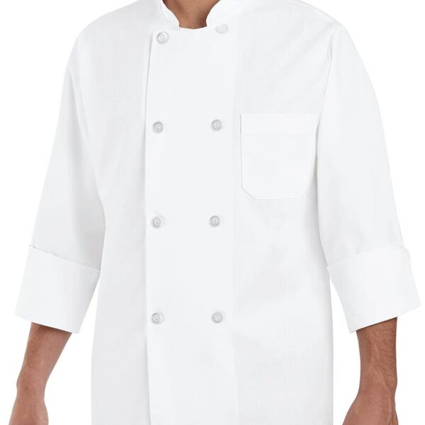 Chef Designs Eight Pearl Button Chef Coat - Tall Sizes 0403T Eight Pearl Button Chef Coat - Tall Sizes Thumbnail