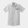 Short Sleeve Striped Industrial Work Shirt Thumbnail